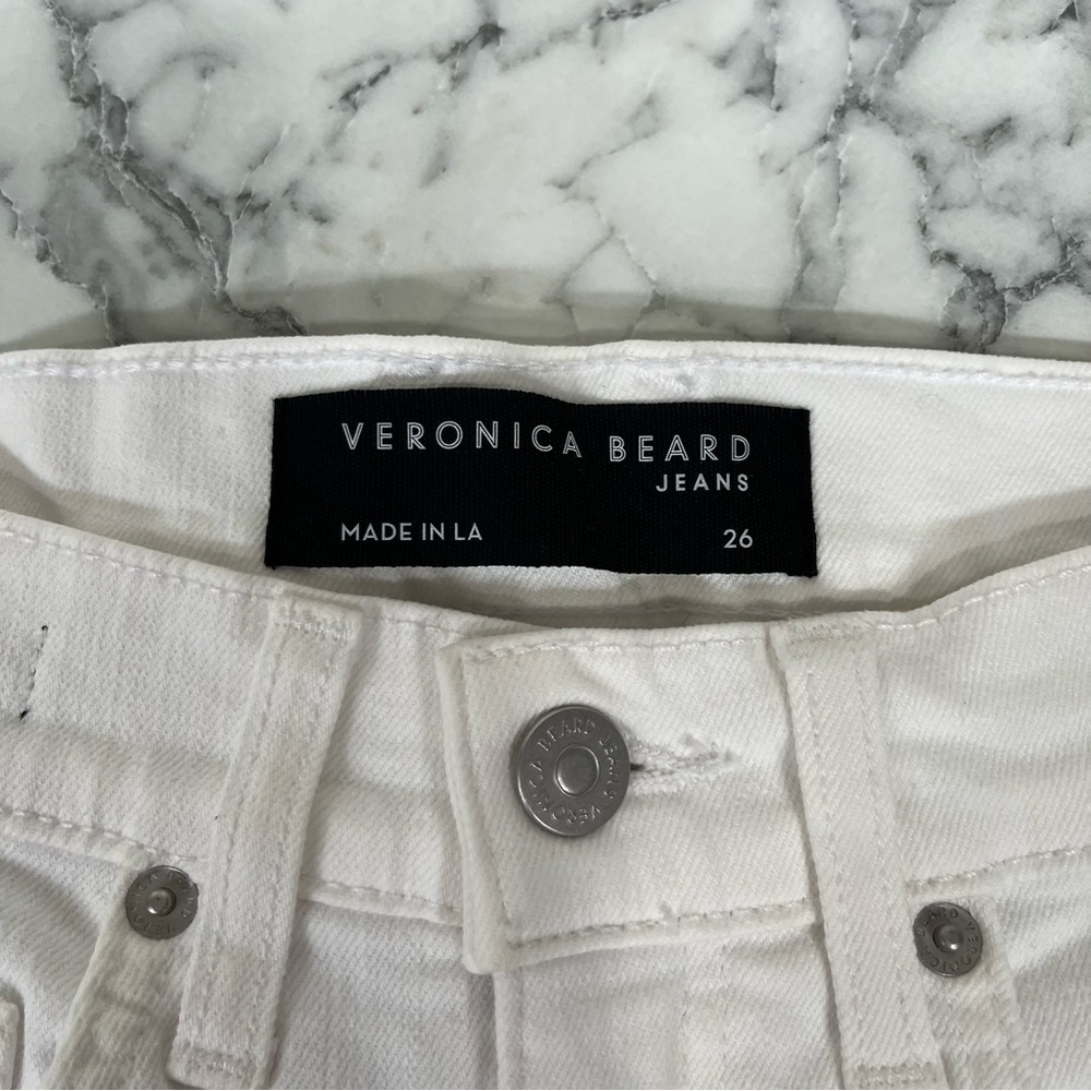 Veronica Beard Carly High Rise Kick Flare White Jeans Size 26/2 - Picture 9 of 13